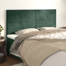vidaXL 4 db sötétzöld bársony fejtámla 100x5x78/88 cm