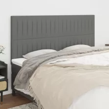   vidaXL 4 db sötétszürke szövet fejtámla 80 x 5 x 78/88 cm