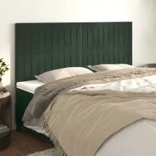   vidaXL 4 db sötétzöld bársony fejtámla 80 x 5 x 78/88 cm