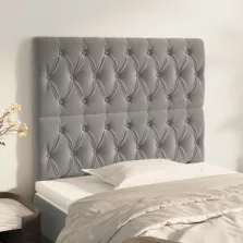   vidaXL 2 db világosszürke bársony fejtámla 100x7x78/88 cm