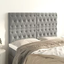   vidaXL 4 db világosszürke bársony fejtámla 72 x 7 x 78/88 cm
