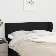 vidaXL fekete szövet fejtámla szárnyakkal 147x23x78/88 cm