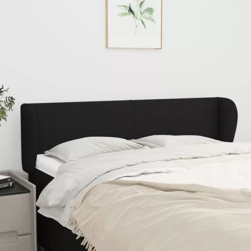 vidaXL fekete szövet fejtámla szárnyakkal 147x23x78/88 cm