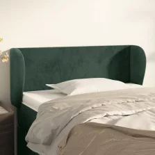   vidaXL sötétzöld bársony fejtámla szárnyakkal 93x23x78/88 cm