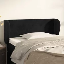   vidaXL fekete bársony fejtámla szárnyakkal 103x23x78/88 cm