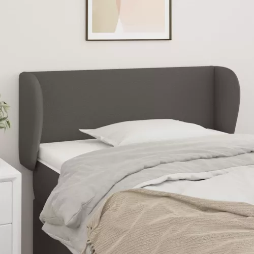 vidaXL szürke műbőr szárnyas fejtámla szárnyakkal 93x23x78/88 cm
