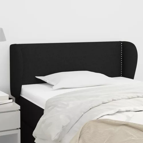 vidaXL fekete szövet fejtámla szárnyakkal 93x23x78/88 cm