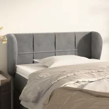   vidaXL világosszürke bársony fejtámla szárnyakkal 203x23x78/88 cm