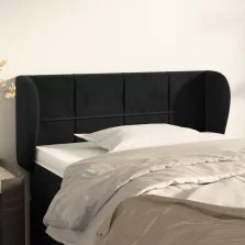 vidaXL fekete bársony fejtámla szárnyakkal 93x23x78/88 cm