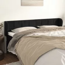   vidaXL fekete bársony fejtámla szárnyakkal 163x23x78/88 cm
