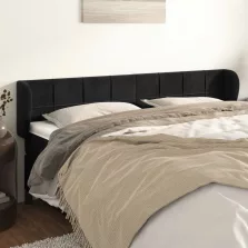   vidaXL fekete bársony fejtámla szárnyakkal 203x23x78/88 cm