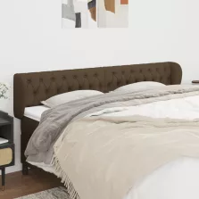   vidaXL sötétbarna szövet fejtámla szárnyakkal 203x23x78/88 cm