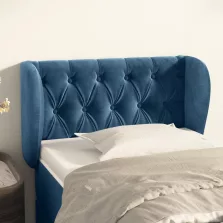   vidaXL sötétkék bársony fejtámla szárnyakkal 83x23x78/88 cm