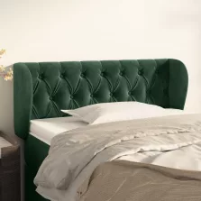   vidaXL sötétzöld bársony fejtámla szárnyakkal 93x23x78/88 cm