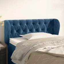   vidaXL sötétkék szövet fejtámla szárnyakkal 93x23x78/88 cm