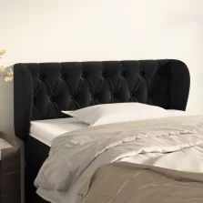   vidaXL fekete bársony fejtámla szárnyakkal 103x23x78/88 cm