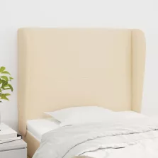   vidaXL krémszínű szövet fejtámla szárnyakkal 93 x 23 x 118/128 cm