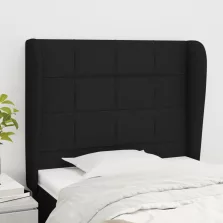   vidaXL fekete szövet fejtámla szárnyakkal 83 x 23 x 118/128 cm