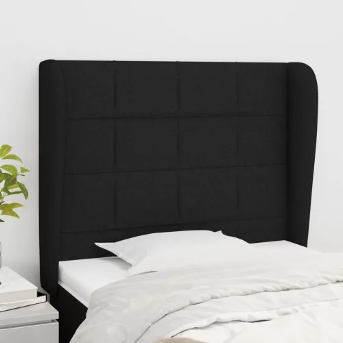 vidaXL fekete szövet fejtámla szárnyakkal 83 x 23 x 118/128 cm