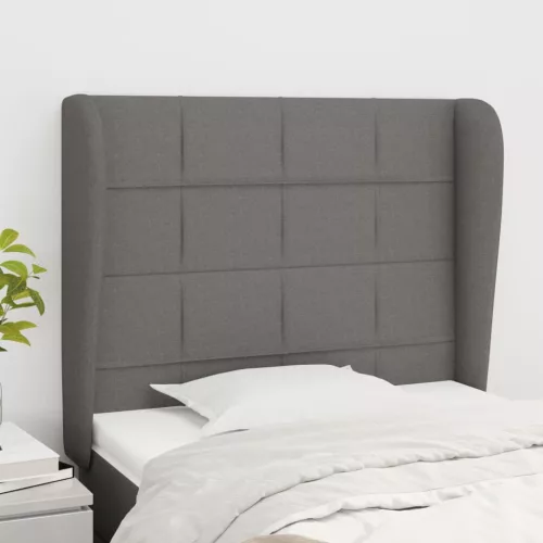 vidaXL sötétszürke szövet fejtámla szárnyakkal 93 x 23 x 118/128 cm