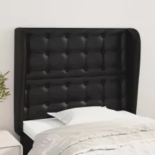   vidaXL fekete műbőr fejtámla szárnyakkal 103 x 23 x 118/128 cm