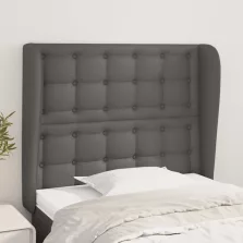   vidaXL szürke műbőr fejtámla szárnyakkal 103 x 23 x 118/128 cm