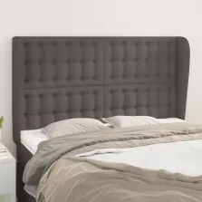   vidaXL szürke műbőr fejtámla szárnyakkal 147 x 23 x 118/128 cm