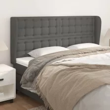   vidaXL szürke műbőr fejtámla szárnyakkal 183x23x118/128 cm