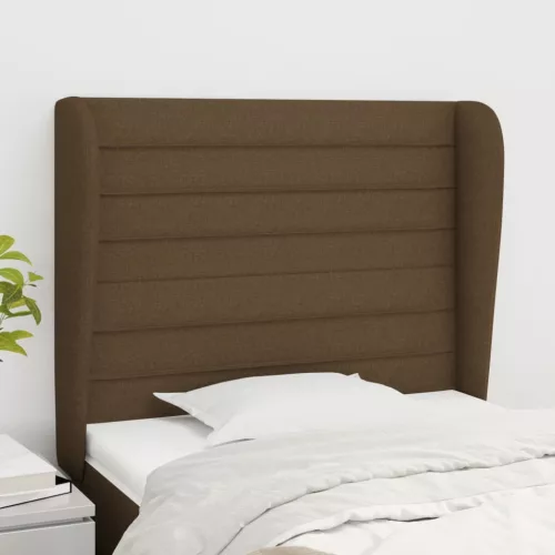 vidaXL sötétbarna szövet fejtámla szárnyakkal 93 x 23 x 118/128 cm