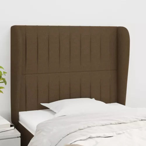 vidaXL sötétbarna szövet fejtámla szárnyakkal 93 x 23 x 118/128 cm