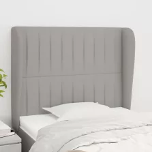   vidaXL világosszürke szövet fejtámla szárnyakkal 103 x 23 x 118/128 cm