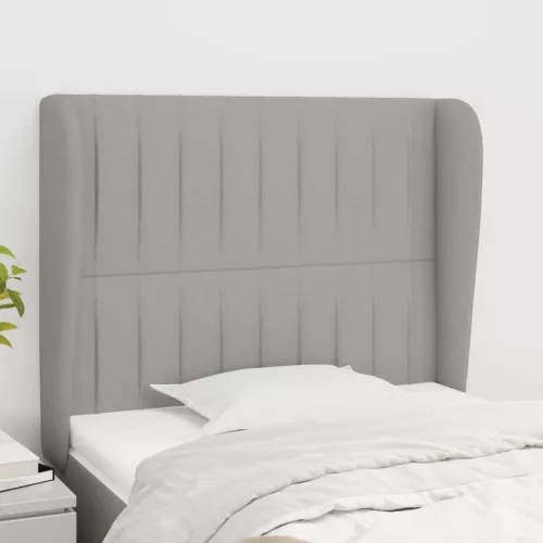 vidaXL világosszürke szövet fejtámla szárnyakkal 103 x 23 x 118/128 cm