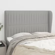   vidaXL világosszürke szövet fejtámla szárnyakkal 147 x 23 x 118/128 cm