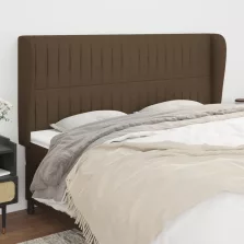   vidaXL sötétbarna szövet fejtámla szárnyakkal 183x23x118/128 cm