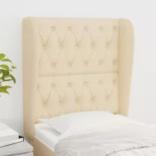   vidaXL krémszínű szövet fejtámla szárnyakkal 83 x 23 x 118/128 cm