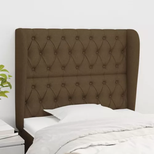 vidaXL sötétbarna szövet fejtámla szárnyakkal 103 x 23 x 118/128 cm