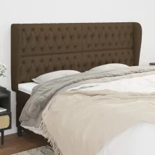   vidaXL sötétbarna szövet fejtámla szárnyakkal 203x23x118/128 cm