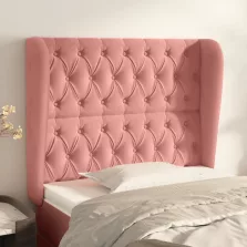   vidaXL rózsaszín bársony fejtámla szárnyakkal 93x23x118/128 cm
