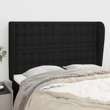   vidaXL fekete szövet fejtámla szárnyakkal 147 x 23 x 118/128 cm