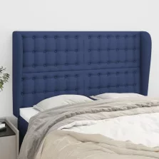   vidaXL kék szövet fejtámla szárnyakkal 147 x 23 x 118/128 cm