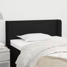 vidaXL fekete szövet fejtámla szárnyakkal 83x16x78/88 cm