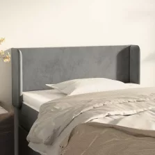   vidaXL világosszürke bársony fejtámla szárnyakkal 103x16x78/88 cm