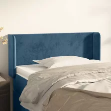   vidaXL sötétkék bársony fejtámla szárnyakkal 103x16x78/88 cm