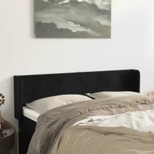   vidaXL fekete bársony fejtámla szárnyakkal 147x16x78/88 cm
