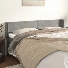   vidaXL világosszürke bársony szárnyas fejtámla 183x16x78/88 cm