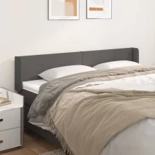 vidaXL szürke bársony szárnyas fejtámla 203x16x78/88 cm