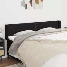 vidaXL fekete szövet fejtámla szárnyakkal 203x16x78/88 cm