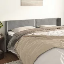   vidaXL világosszürke bársony szárnyas fejtámla 203x16x78/88 cm