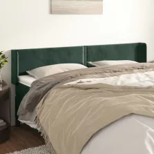   vidaXL sötétzöld bársony szárnyas fejtámla 203x16x78/88 cm
