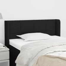 vidaXL fekete szövet fejtámla szárnyakkal 83x16x78/88 cm
